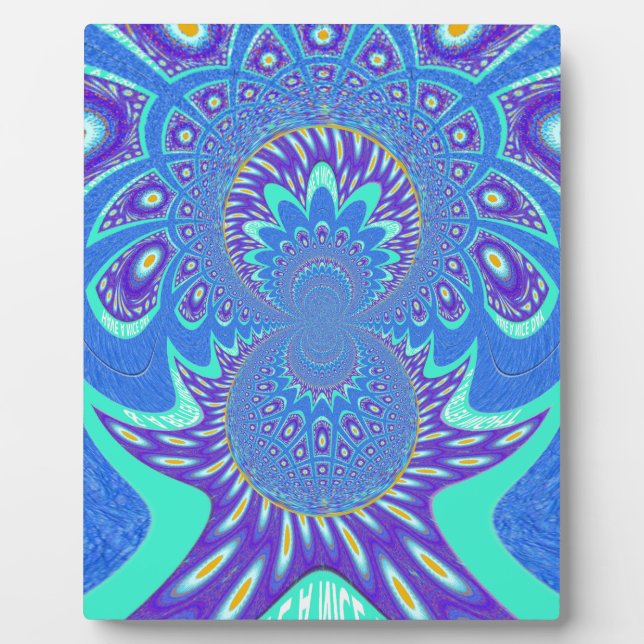 Placa Expositora Arte azul moderno (Frente)