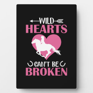 Placa Expositora Arte de caballos Corazones salvajes no se pueden r