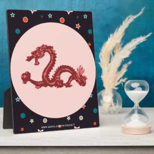 Placa Expositora Arte de fantasía con patrón de estrella de dragón 