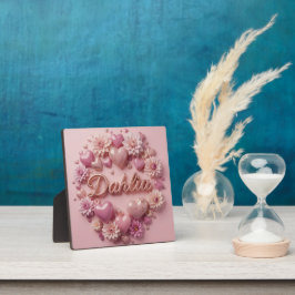 Placa Expositora Arte de Flor de Dalia Pastel con Corazones!