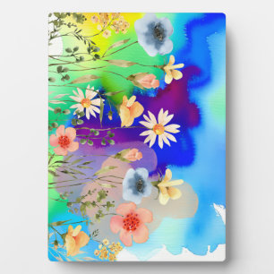 Placa Expositora Arte de flores silvestres acuáticas  Floral colori