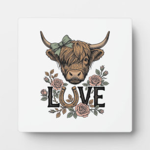 Placa Expositora Arte de herradura floral vintage de amor de vaca d