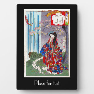 Placa Expositora Arte de la dama de geisha clásica japonesa orienta