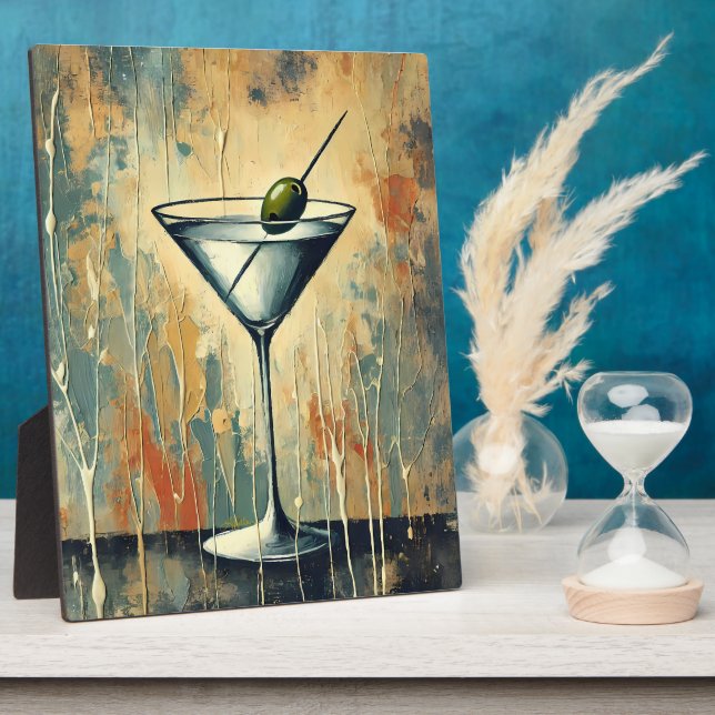 Placa Expositora Arte de Martini de Medios Mixtos de Mitad de Siglo (Lado)