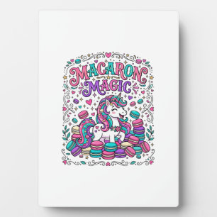 Placa Expositora Arte de Mercado Colorido Magia Macarón Unicornio
