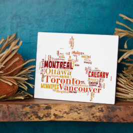 Placa Expositora Arte de palabras de ciudades de Canadá