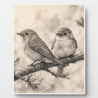 Placa Expositora Arte de pared de bosque vintage de aves | 
