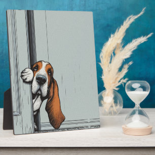 Placa Expositora Arte de Pared de Perro Basset Hound Adorable