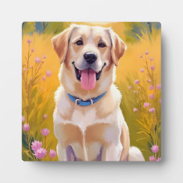 Placa Expositora Arte de perro Labrador Retriever pintura de Lab am