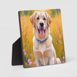Placa Expositora Arte de perro Labrador Retriever pintura de Lab am