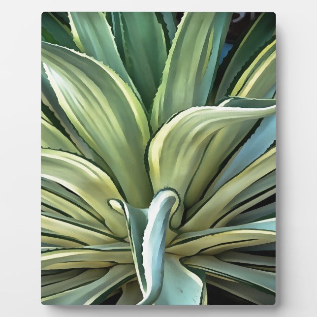 Placa Expositora Arte de realismo agave tropical (Frente)