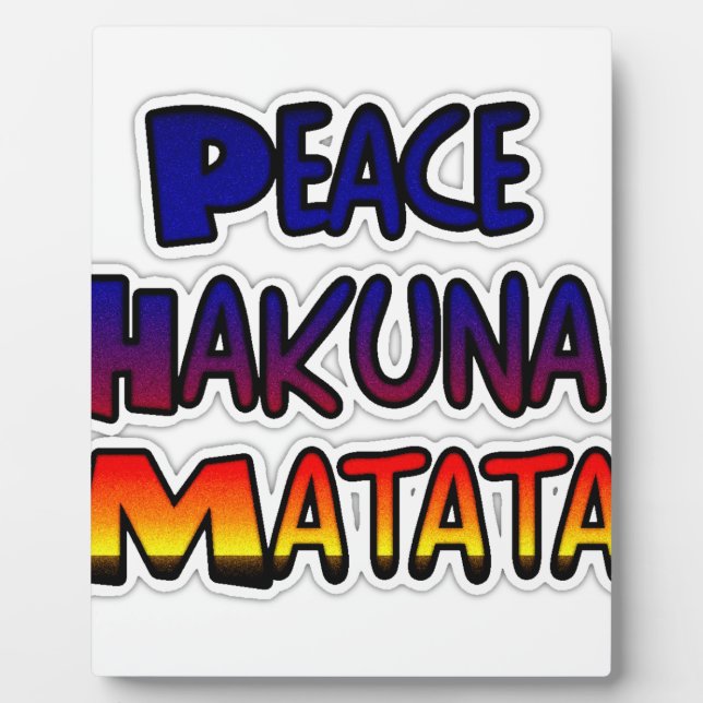 Placa Expositora Arte degradado de Peace Hakuna Matata (Frente)
