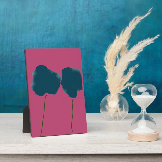 Placa Expositora Arte en árboles con fondo rojo (Lado)