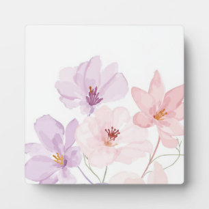 Placa Expositora Arte floral de acuarela suave – Rosa pastel y lava
