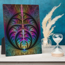 Placa Expositora Arte fractal colorido con estampado trippy