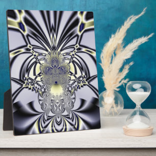 Placa Expositora Arte fractal de geometría sagrada de Iris Púrpura