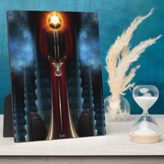 Placa Expositora Arte fractal de la torre de piedra de la antorcha