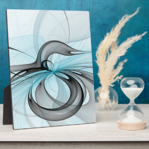 Placa Expositora Arte fractal moderno gris antracita abstracto