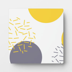 Placa Expositora Arte geométrico amarillo, fresco, moderno y de mod