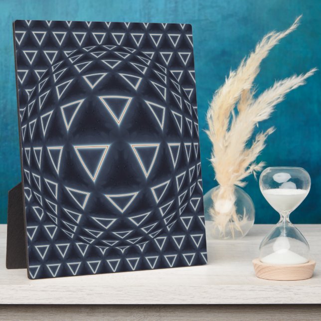 Placa Expositora Arte geométrico esférico triangular futurista (Lado)