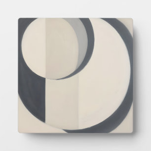 Placa Expositora Arte minimalista de círculos en blanco y negro