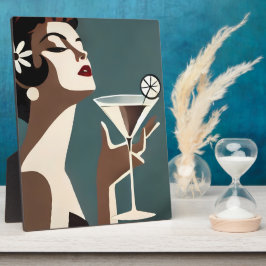 Placa Expositora Arte Moderno de Mitad de Siglo La DIva del Martini