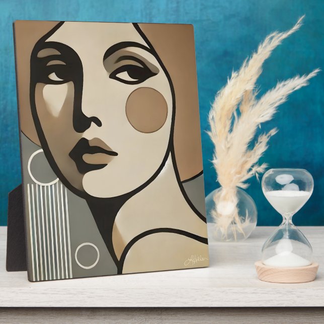 Placa Expositora Arte Moderno de Mitad de Siglo La Mirada Modo de M (Lado)