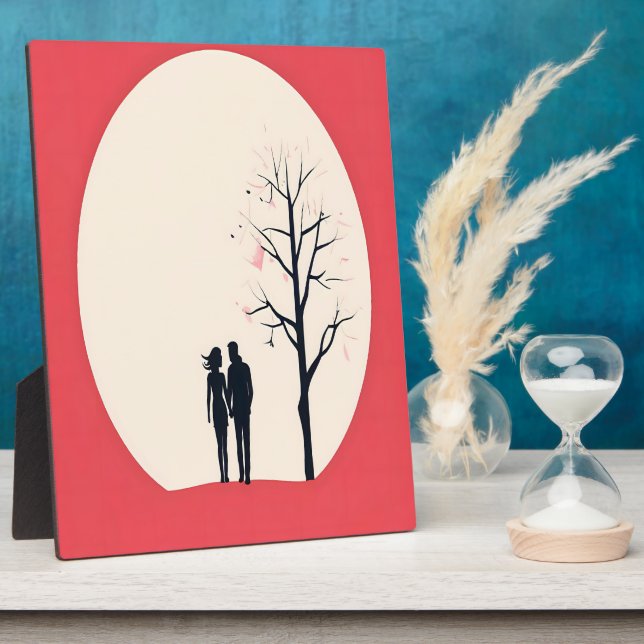 Placa Expositora Arte romántico de pareja Minimalista (Lado)