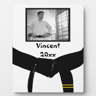 Placa Expositora Artes marciales 2º grado Correa negra foto Keepsak
