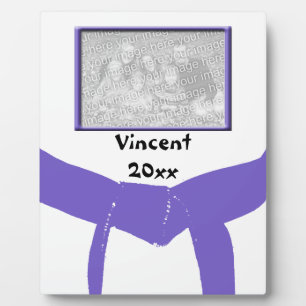 Placa Expositora Artes marciales Correa púrpura foto Keepsake