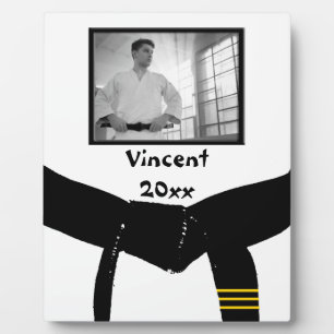 Placa Expositora Artes marciales foto de 3º grado del cinturón negr