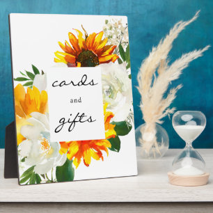 Placa Expositora Artsy Sunflower Floral Cards & Gifts Rótulo Easel