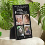 Placa Expositora Ascendido a la Gran Abuela 4 Collage de fotos Plaq<br><div class="desc">Placa de collage con la tipografía "Sólo las mejores abuelas son ascendidas a la gran abuela". Hace un regalo perfecto para tu abuela favorita para el día de la madre,  el día de los abuelos,  el cumpleaños. Personaliza con te amamos los mensajes y los nombres de los nietos.</div>