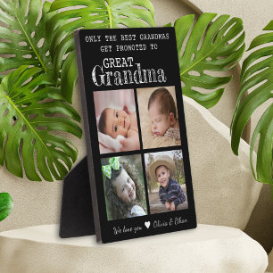 Placa Expositora Ascendido a la Gran Abuela 4 Collage de fotos Plaq
