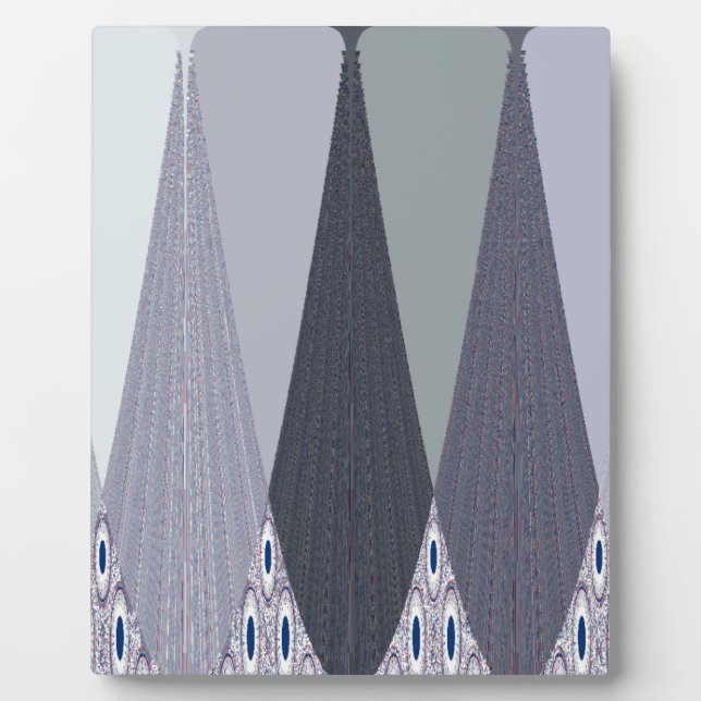 Placa Expositora Ash Gray Chevron Dots Art Print (Frente)