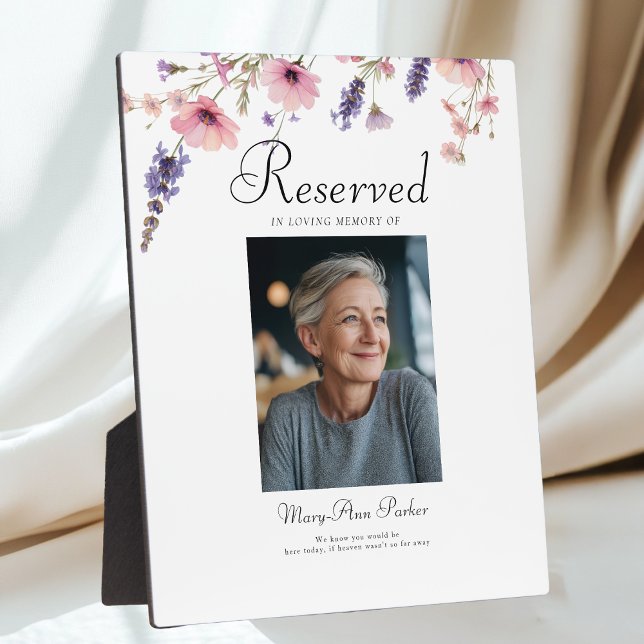 Placa Expositora Asiento Reservado - Boda con Foto Memorial  (Reserved Seat - Photo Memorial Wedding Plaque)