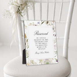 Placa Expositora "Asiento Reservado" Foto de Boda de Primavera Memo
