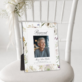 Placa Expositora "Asiento Reservado" Foto de Primavera Boda Memoria