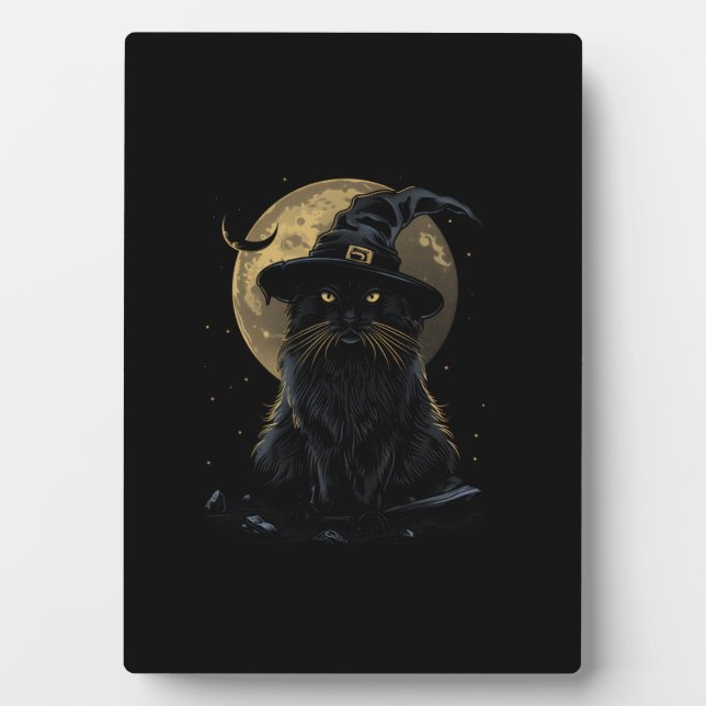 Placa Expositora Asistente para gatos Gorra Gracioso Traje de Bruja (Frente)