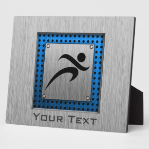 Placa Expositora Aspecto Metalizado cepillado en ejecución