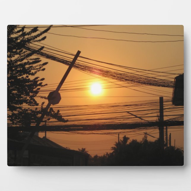 Placa Expositora Atardecer con cable... Krung Thep, Tailandia (Frente)