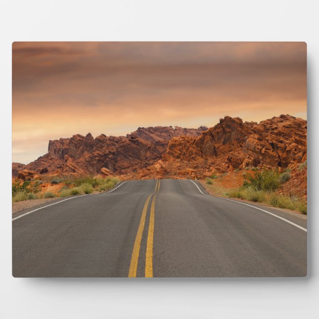 Placa Expositora Atardecer de viaje por carretera (Frente)