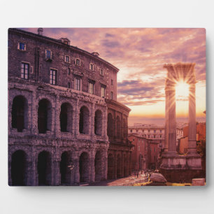 Placa Expositora Atardecer sobre el Coliseo de Roma