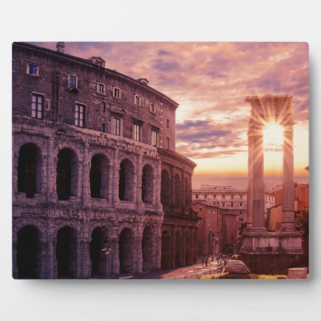 Placa Expositora Atardecer sobre el Coliseo de Roma (Frente)