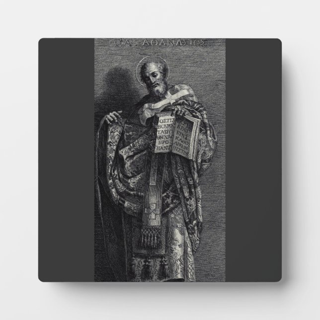 Placa Expositora Athanasius del Papa y Patriarca de Alejandría (Frente)