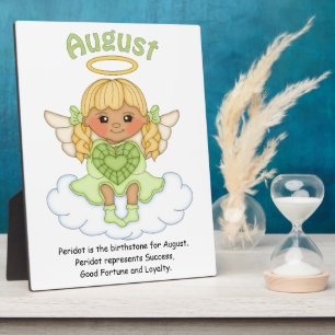 Placa Expositora August Birthstone Angel Blonde Plaque
