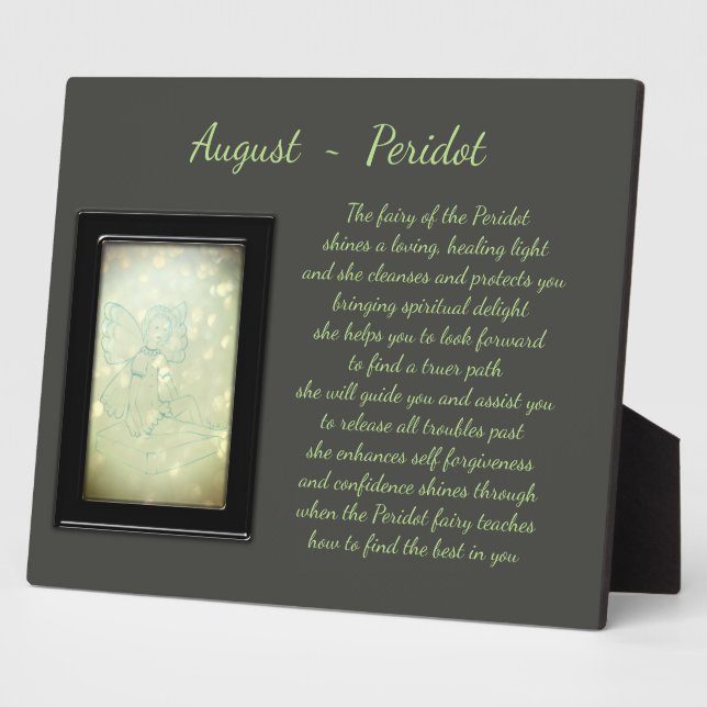 Placa Expositora August Birthstone Peridot (Lado)