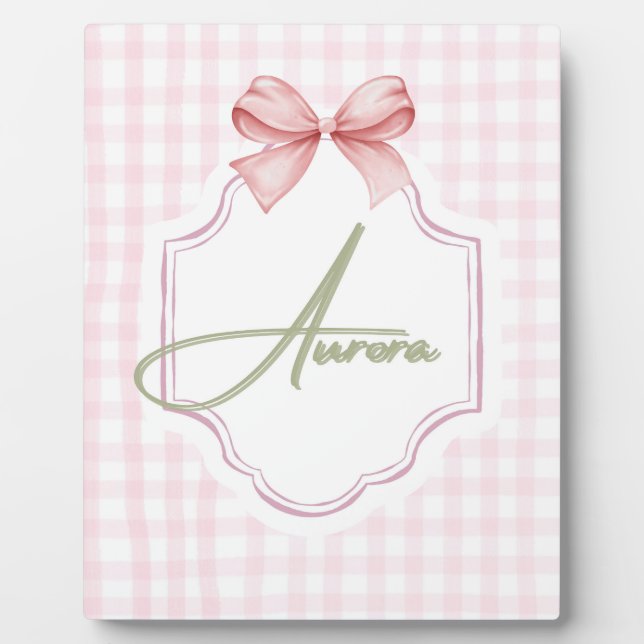 Placa Expositora Aurora Lazo Rosa Personalizado e Impresión de Ging (Frente)