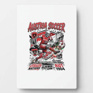Placa Expositora Austria Fútbol Esqueleto Delantero Naciones Cartel