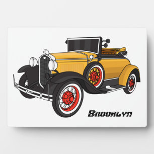 Placa Expositora Auto amarillo clásico 1931